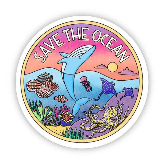 Big Moods - "Save The Ocean" Coral Reef Sticker