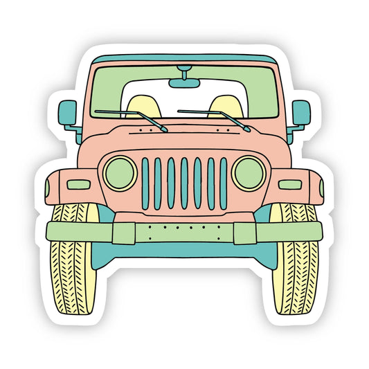 Big Moods - Multicolor Jeep Front Aesthetic Sticker