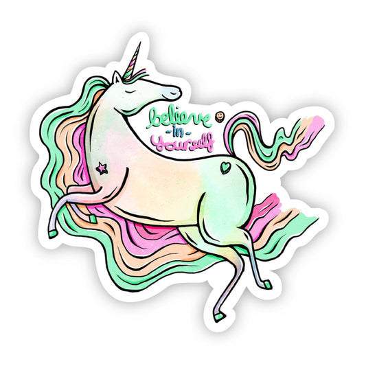 Big Moods - Believe in Yourself Rainbow Unicorn Sticker