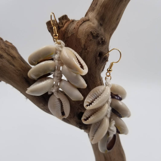 Ocean Mama: Natural Cowrie Shell Earrings